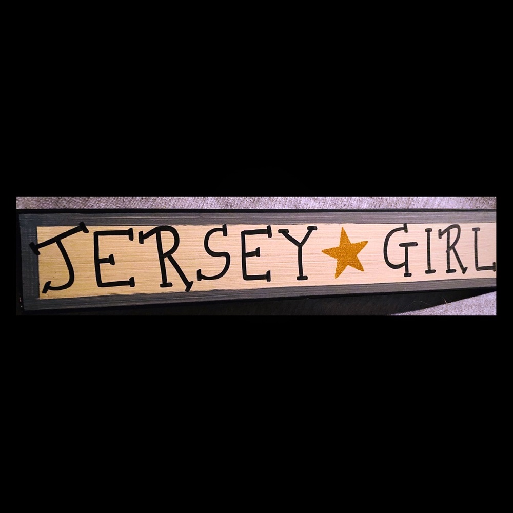 Wood jersey girl sign